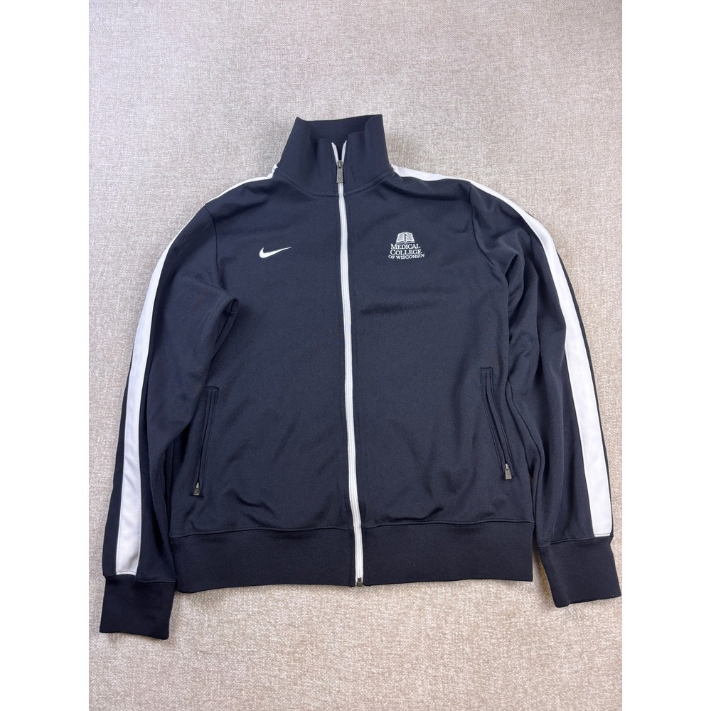 Nike Mens Medical College of Wisconsin Full Zip Track Jacket Navy Blue Large